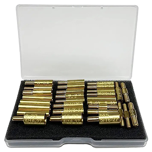 Adapterji za pritrditev palice za čiščenje pištole 30 kosov pakiranja 5-40 8-32 10-32 5/16-27 M3 M4 M5 navoji v moškem in ženskem konektorju palice