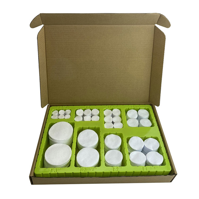 Univerzalni beli bombažni kvadratni obliži za čiščenje orožja Škatla s pretisnimi omoti